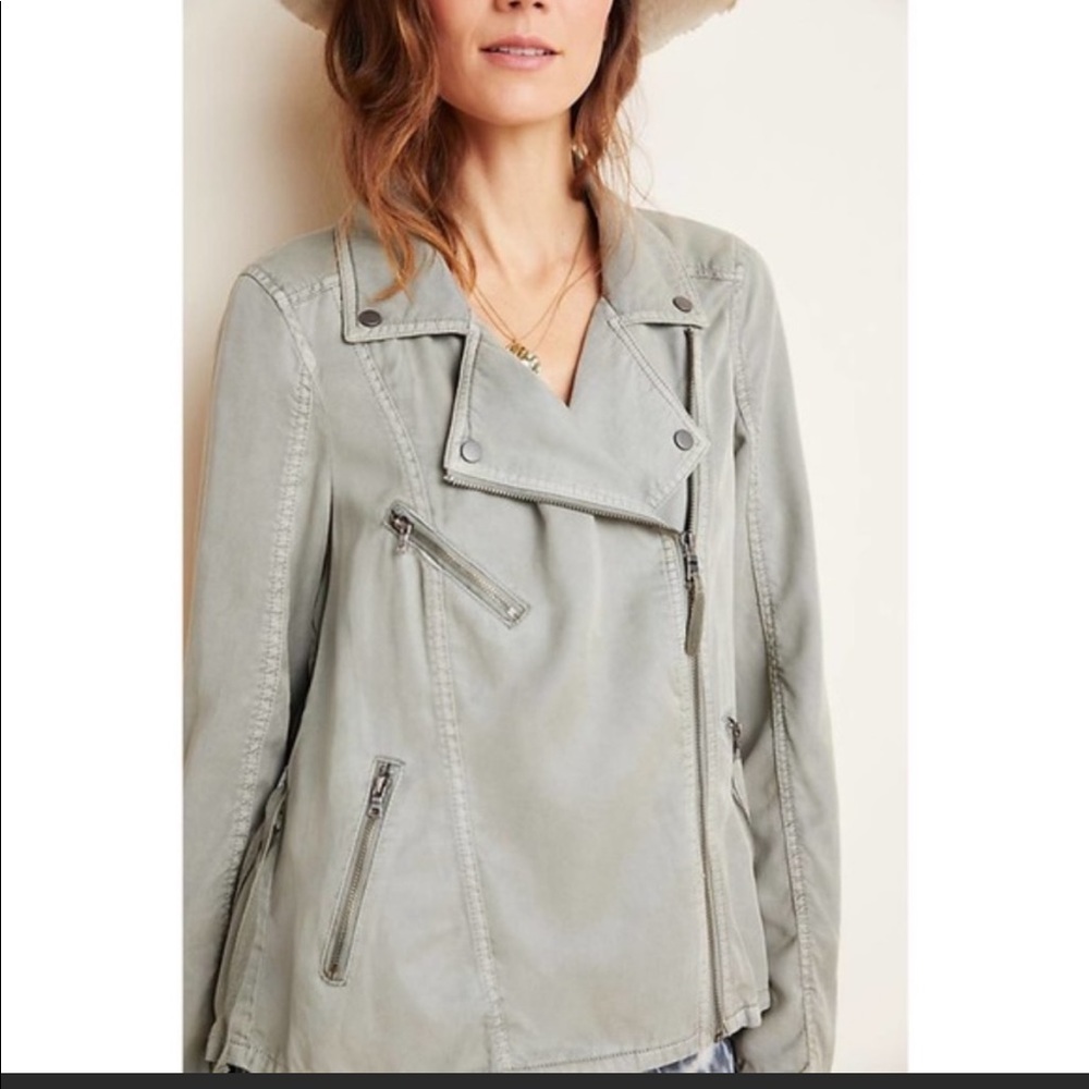 Anthropologie Marrakech Ronika Draped Moto Jacket - small - moss/sage green